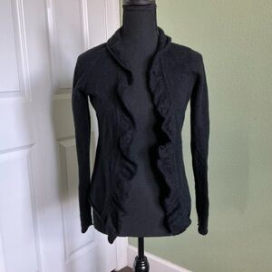 ANTONIO MELANI Black Ruffled Cardigan